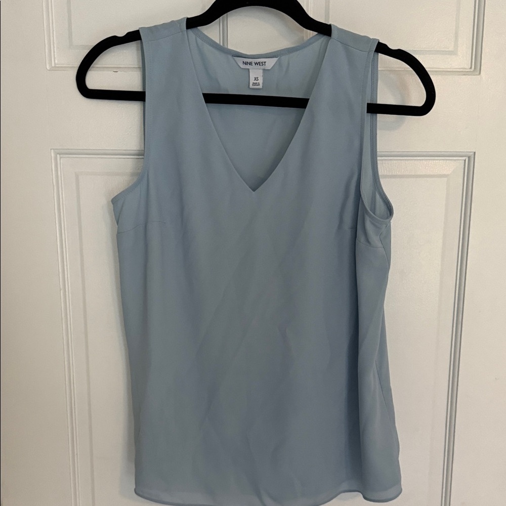 Nine West Sky Blue Sleeveless Blouse
